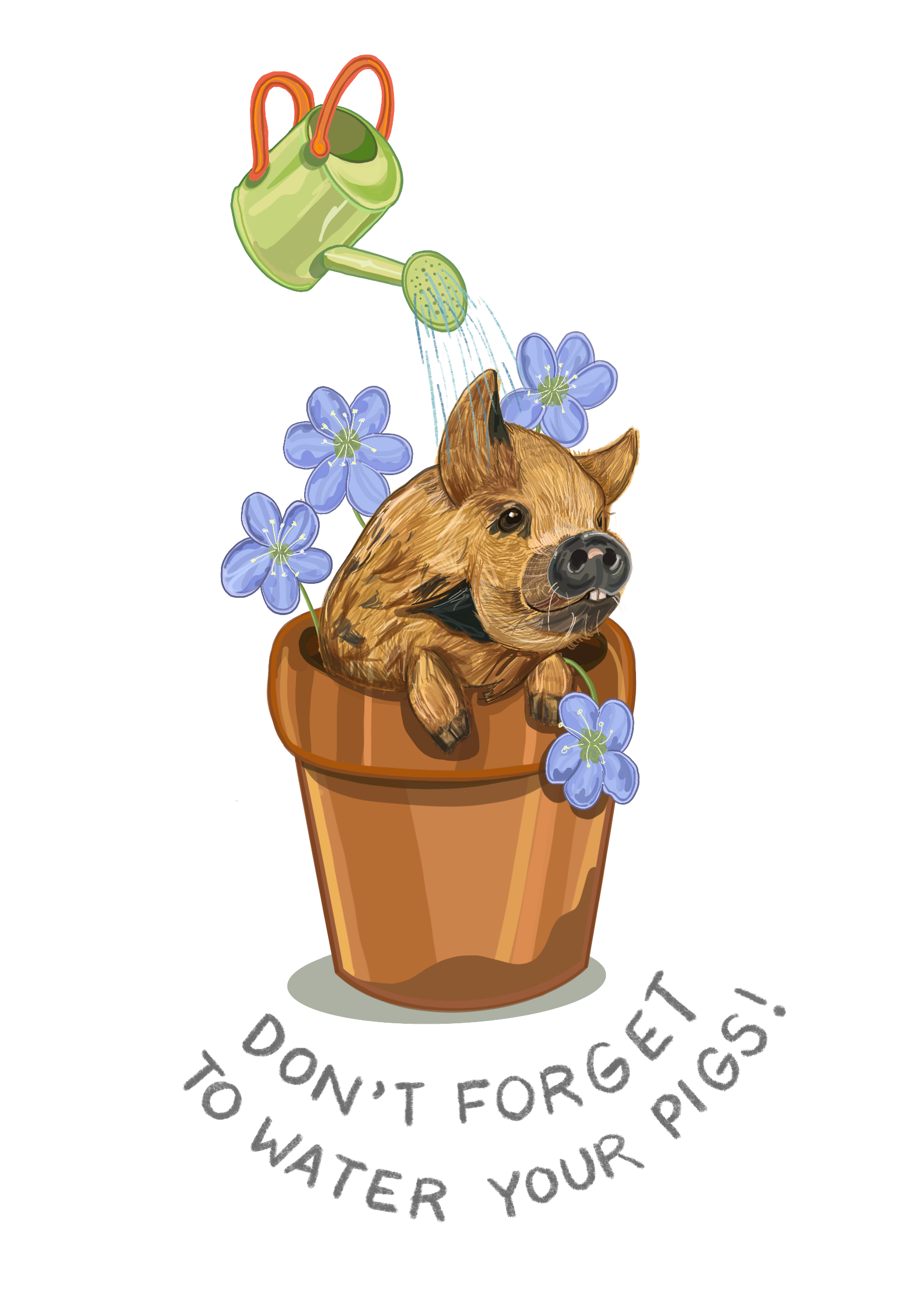 Sticker Don Ramon Don’t Forget To Water Your Pigs Sticker – Knuckle Bump Farms